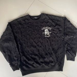 Versace slashed knit black sweater men's